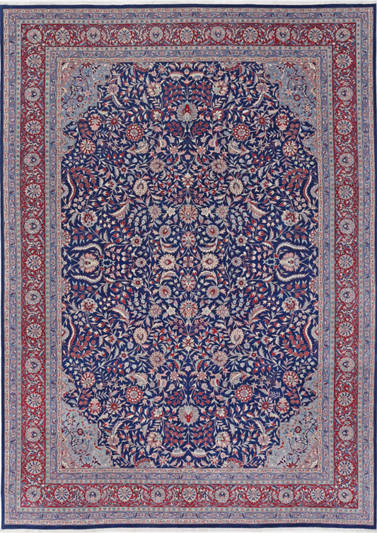 Hand Knotted Heritage Wool Rug - 9' 9" X 13' 10" 9' 9" X 13' 10" (297 X 422) / Blue / Wool