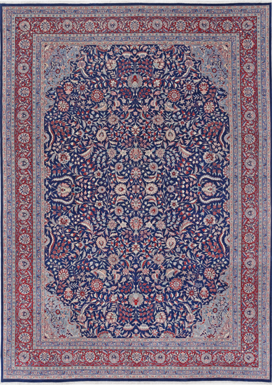 Hand Knotted Heritage Wool Rug - 9' 9" X 13' 10" 9' 9" X 13' 10" (297 X 422) / Blue / Wool