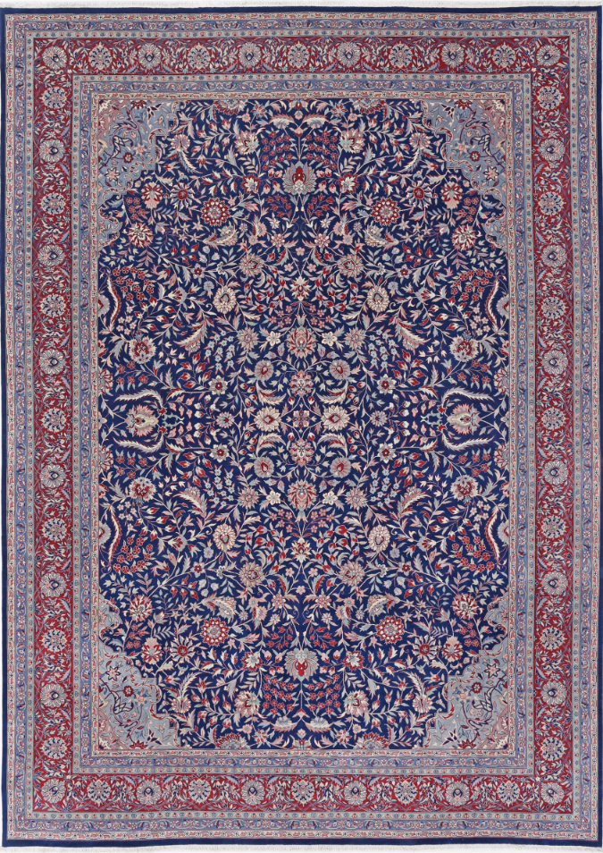 Hand Knotted Heritage Wool Rug - 9' 9" X 13' 10" 9' 9" X 13' 10" (297 X 422) / Blue / Wool