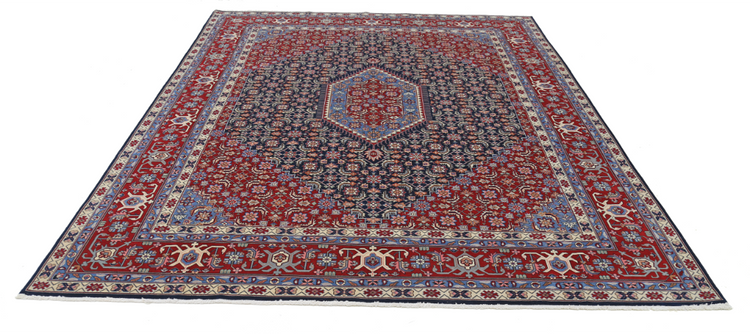 Hand Knotted Heritage Wool Rug - 8' 0" X 9' 10" 8' 0" X 9' 10" (244 X 300) / Blue / Wool