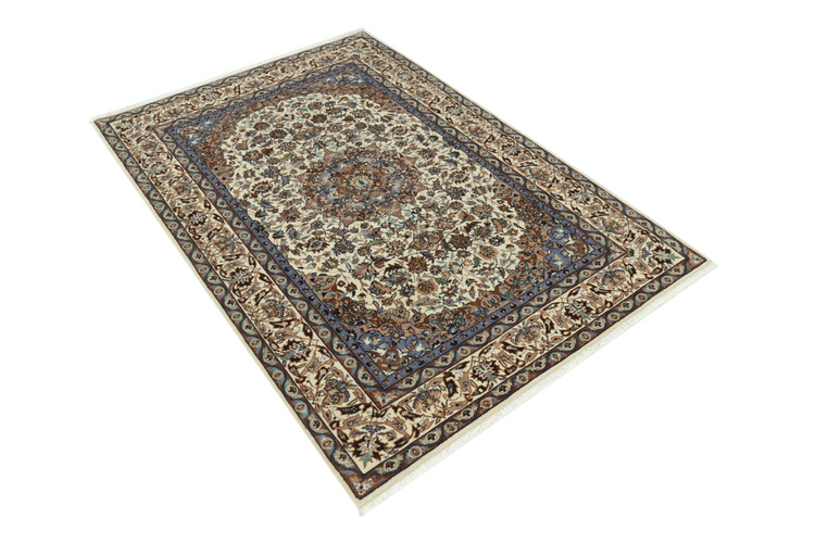 Hand Knotted Heritage Wool Rug - 4' 0" X 5' 11" 4' 0" X 5' 11" (122 X 180) / Ivory / Wool