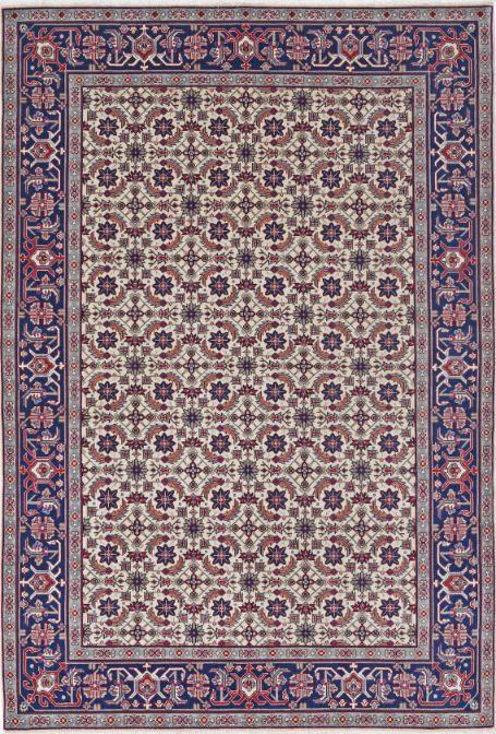 Hand Knotted Heritage Wool Rug - 4' 0" X 5' 10" 4' 0" X 5' 10" (122 X 178) / Ivory / Wool