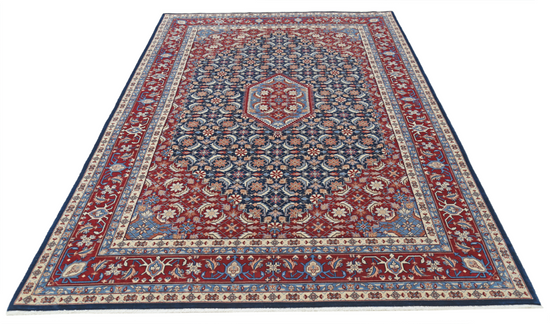 Hand Knotted Heritage Wool Rug - 6' 0" X 9' 2" 6' 0" X 9' 2" (183 X 280) / Blue / Wool