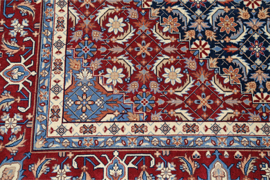 Hand Knotted Heritage Wool Rug - 6' 0" X 9' 2" 6' 0" X 9' 2" (183 X 280) / Blue / Wool