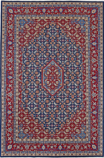 Hand Knotted Heritage Wool Rug - 6' 0" X 9' 2" 6' 0" X 9' 2" (183 X 280) / Blue / Wool