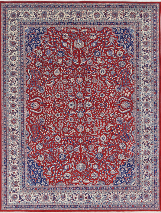 Hand Knotted Heritage Wool Rug - 9' 0" X 11' 8" 9' 0" X 11' 8" (274 X 356) / Red / Wool