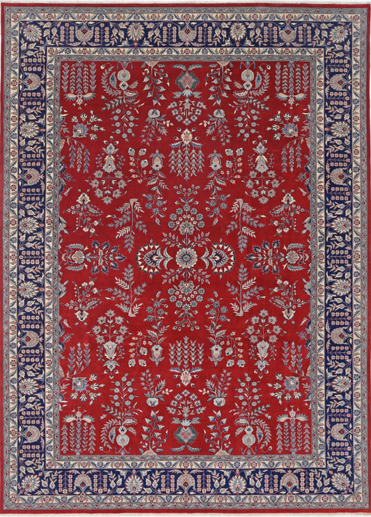 Hand Knotted Heritage Wool Rug - 10' 1" X 13' 11" 10' 1" X 13' 11" (307 X 424) / Red / Wool