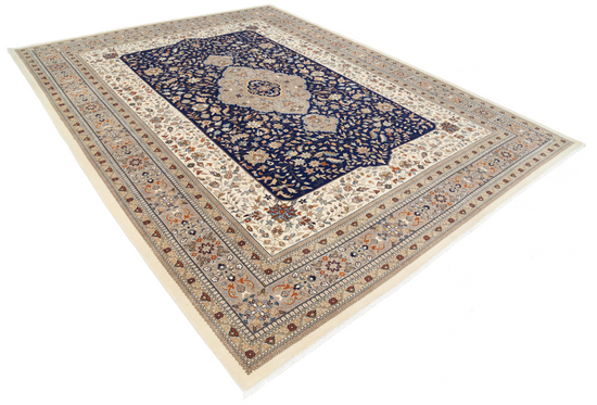 Hand Knotted Heritage Wool Rug - 9' 3" X 11' 11" 9' 3" X 11' 11" (282 X 363) / Blue / Wool