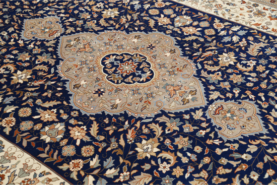 Hand Knotted Heritage Wool Rug - 9' 3" X 11' 11" 9' 3" X 11' 11" (282 X 363) / Blue / Wool