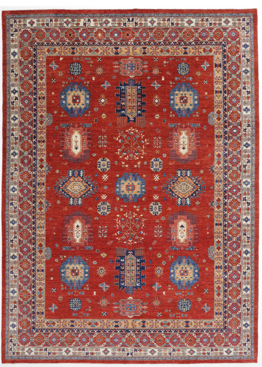 Hand Knotted Humna Wool Rug - 10' 0" X 13' 7" 10' 0" X 13' 7" (305 X 414) / Red / Wool