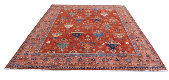 Hand Knotted Humna Wool Rug - 8' 4" X 10' 0" 8' 4" X 10' 0" (254 X 305) / Red / Wool