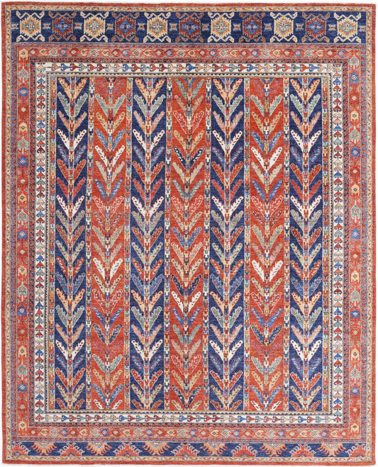 Hand Knotted Nomadic Caucasian Humna Wool Rug - 7'10'' x 9'9''