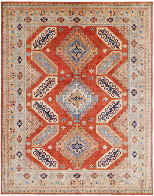 Hand Knotted Nomadic Caucasian Humna Wool Rug - 7'10'' x 9'11''
