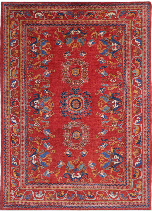Hand Knotted Nomadic Caucasian Humna Wool Rug - 10'0'' x 14'0''