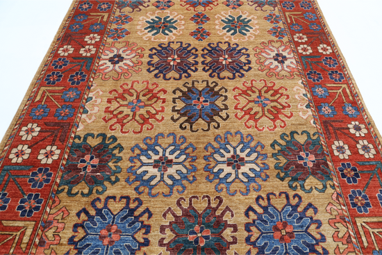 Hand Knotted Humna Wool Rug - 6' 10" X 10' 1" 6' 10" X 10' 1" (208 X 307) / Gold / Wool