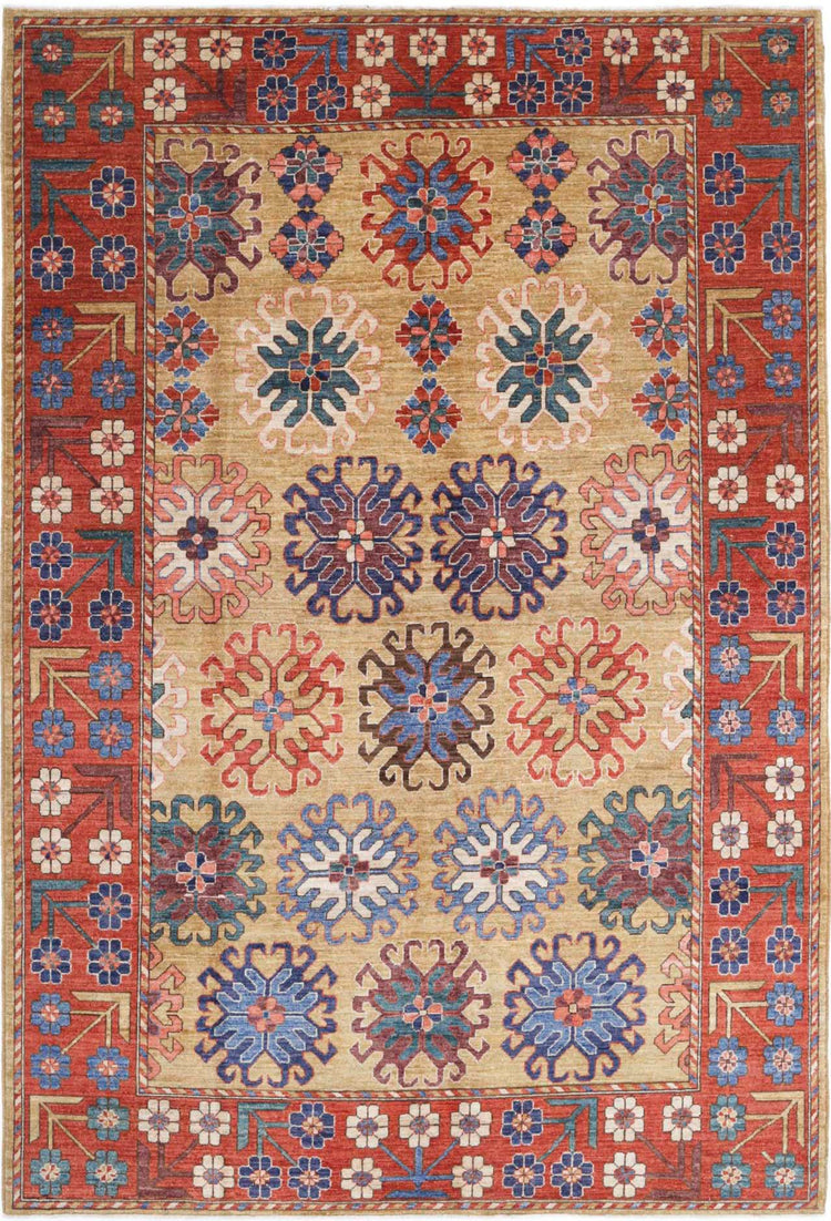 Hand Knotted Nomadic Caucasian Humna Wool Rug - 6'10'' x 10'1''