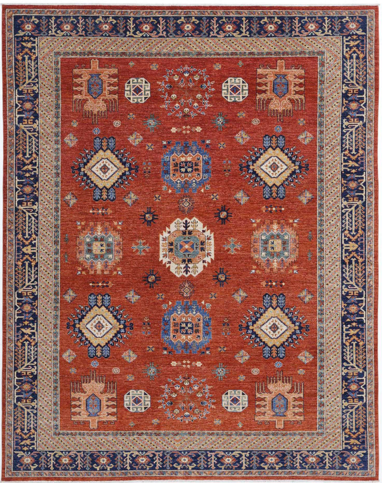 Hand Knotted Nomadic Caucasian Humna Wool Rug - 9'0'' x 11'5''