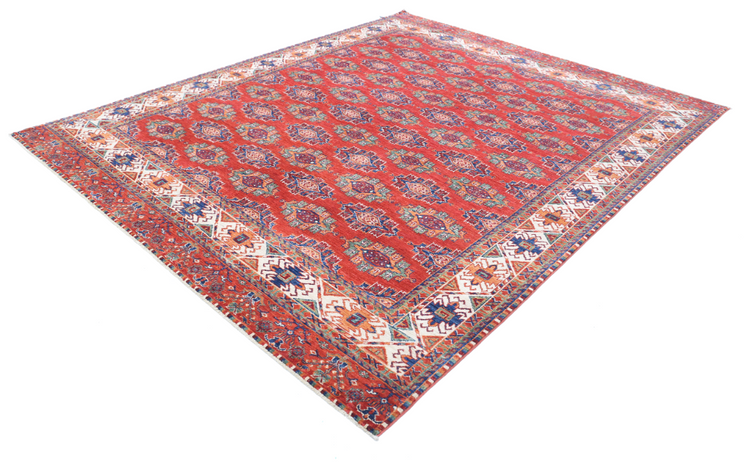 Hand Knotted Humna Wool Rug - 8' 1" X 9' 9" 8' 1" X 9' 9" (246 X 297) / Red / Wool