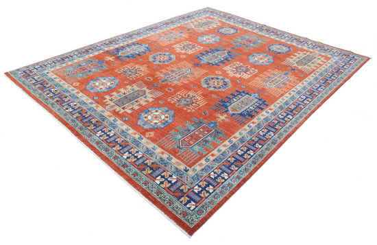 Hand Knotted Humna Wool Rug - 7' 8" X 9' 7" 7' 8" X 9' 7" (234 X 292) / Red / Wool