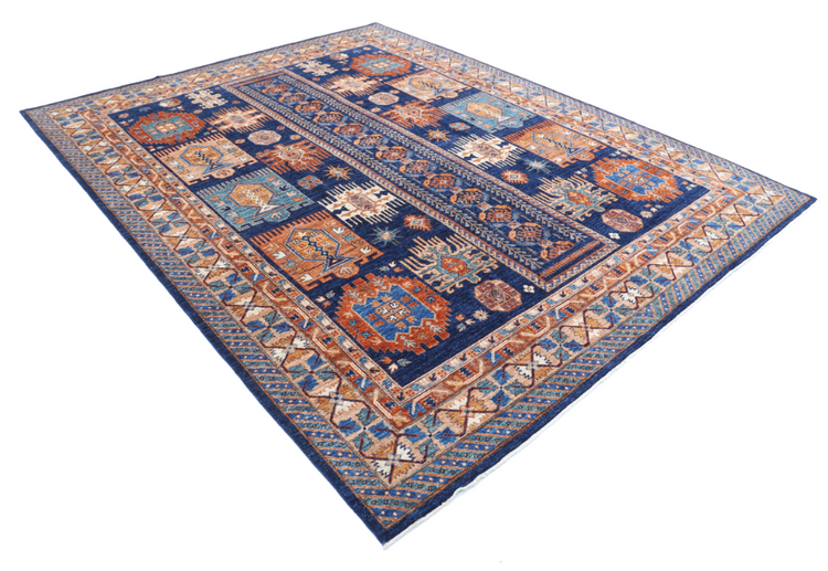 Hand Knotted Humna Wool Rug - 8' 1" X 10' 0" 8' 1" X 10' 0" (246 X 305) / Blue / Wool