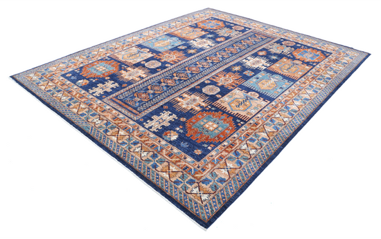 Hand Knotted Humna Wool Rug - 8' 1" X 10' 0" 8' 1" X 10' 0" (246 X 305) / Blue / Wool