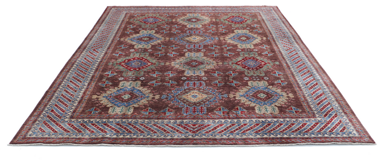 Hand Knotted Humna Wool Rug - 8' 0" X 9' 8" 8' 0" X 9' 8" (244 X 295) / Brown / Wool