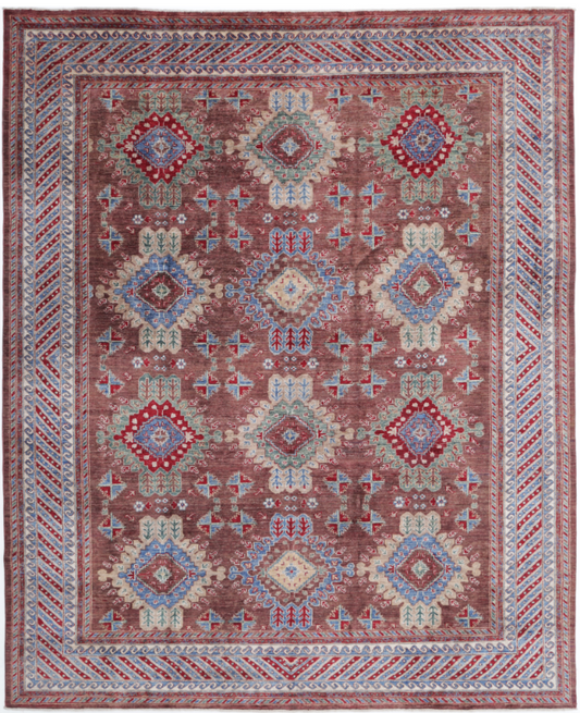 Hand Knotted Humna Wool Rug - 8' 0" X 9' 8" 8' 0" X 9' 8" (244 X 295) / Brown / Wool