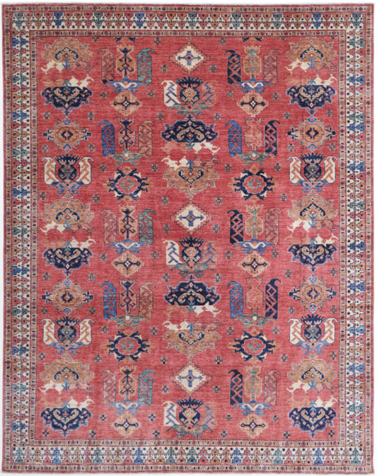 Hand Knotted Humna Wool Rug - 7' 9" X 10' 0" 7' 9" X 10' 0" (236 X 305) / Rust / Wool