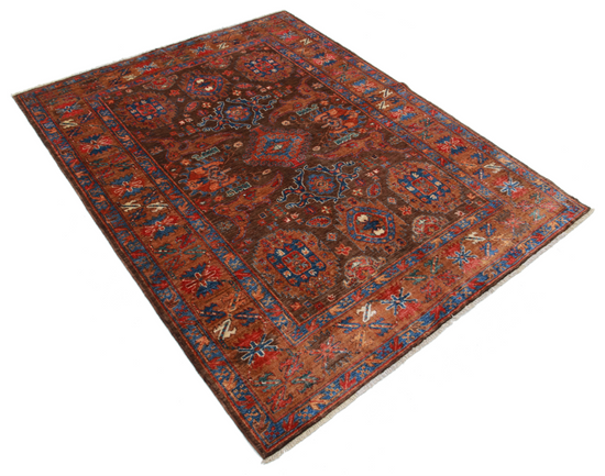 Hand Knotted Humna Wool Rug - 5' 1" X 6' 4" 5' 1" X 6' 4" (155 X 193) / Brown / Wool