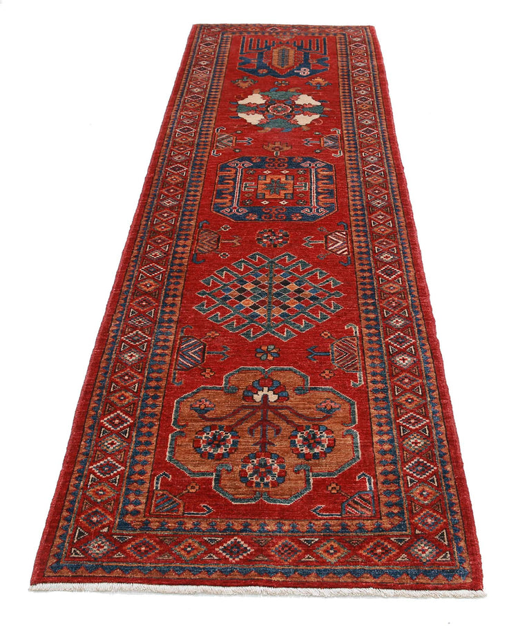 Hand Knotted Nomadic Caucasian Humna Wool Rug - 2'9'' x 10'1''