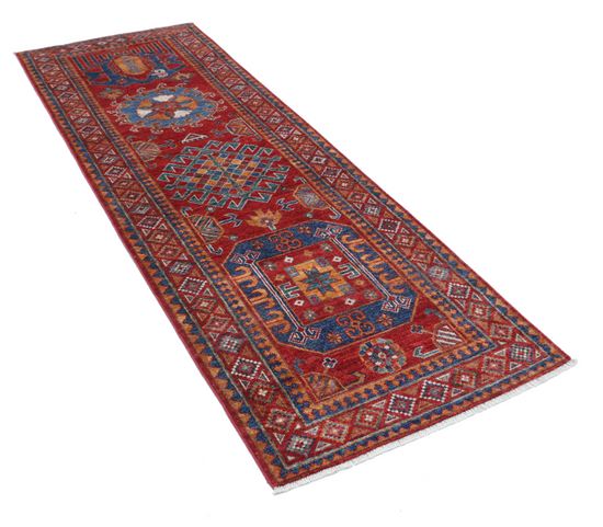 Hand Knotted Humna Wool Rug - 2' 9" X 8' 1" 2' 9" X 8' 1" (84 X 246) / Red / Wool