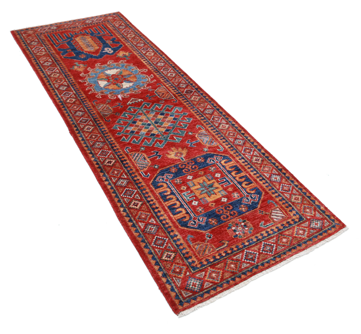 Hand Knotted Humna Wool Rug - 2' 9" X 7' 11" 2' 9" X 7' 11" (84 X 241) / Red / Wool