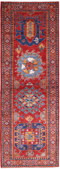 Hand Knotted Humna Wool Rug - 2' 9" X 7' 11" 2' 9" X 7' 11" (84 X 241) / Red / Wool