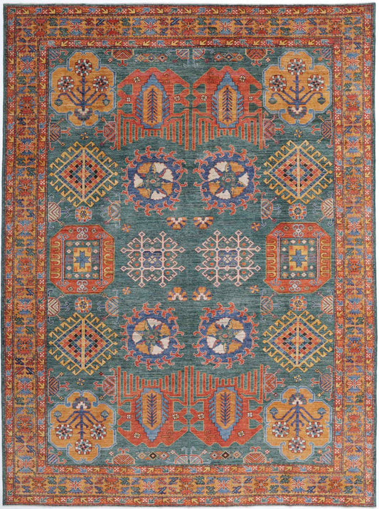 Hand Knotted Nomadic Caucasian Humna Wool Rug - 9'2'' x 12'4''