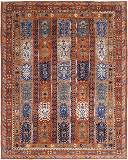 Hand Knotted Nomadic Caucasian Humna Wool Rug - 9'3'' x 11'6''