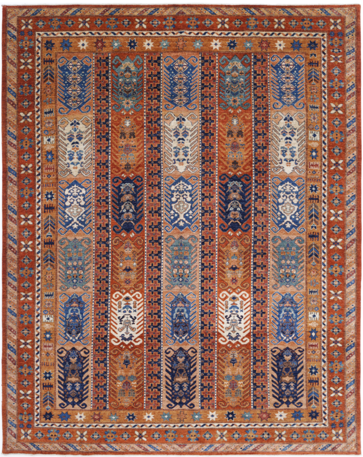 Hand Knotted Humna Wool Rug - 9' 3" X 11' 6" 9' 3" X 11' 6" (282 X 351) / Rust / Wool