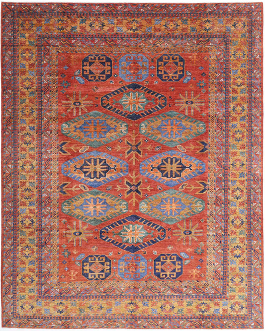 Hand Knotted Nomadic Caucasian Humna Wool Rug - 9'5'' x 11'8''