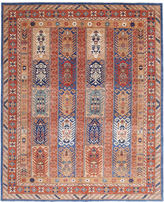 Hand Knotted Nomadic Caucasian Humna Wool Rug - 7'9'' x 9'8''