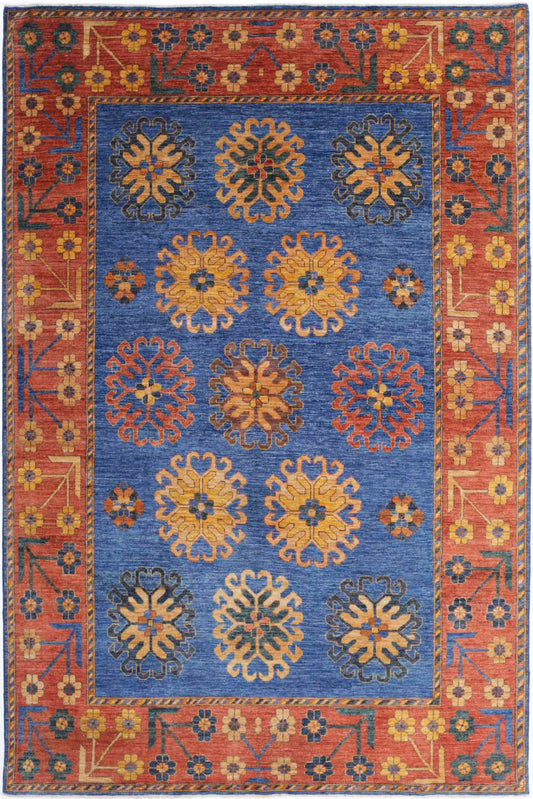 Hand Knotted Nomadic Caucasian Humna Wool Rug - 6'6'' x 10'0''