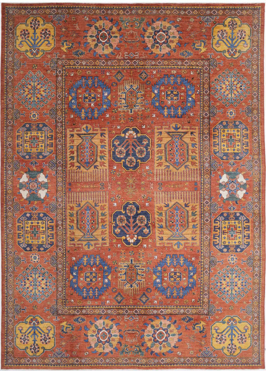 Hand Knotted Nomadic Caucasian Humna Wool Rug - 10'2'' x 14'5''