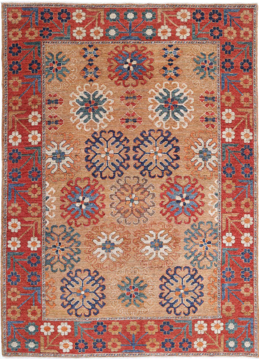 Hand Knotted Nomadic Caucasian Humna Wool Rug - 6'9'' x 9'7''