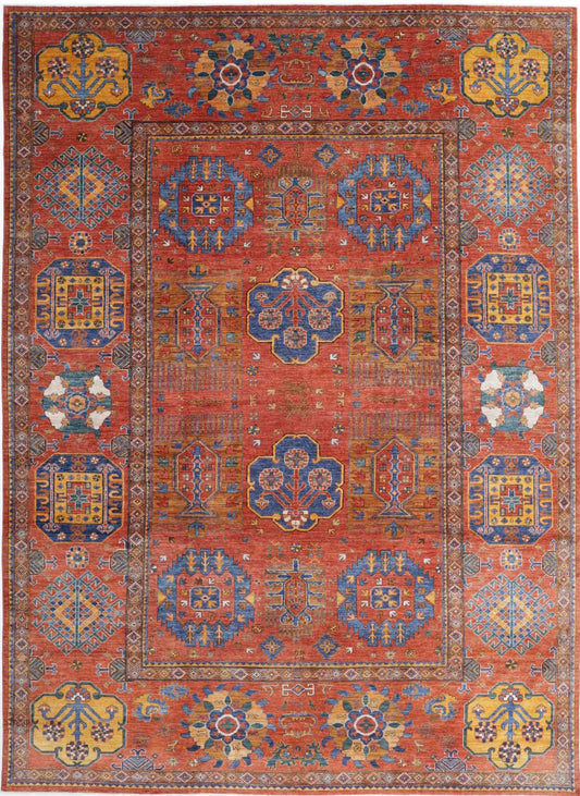 Hand Knotted Nomadic Caucasian Humna Wool Rug - 10'3'' x 14'3''