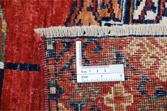 Hand Knotted Humna Wool Rug - 6' 7" X 9' 7" 6' 7" X 9' 7" (201 X 292) / Red / Wool