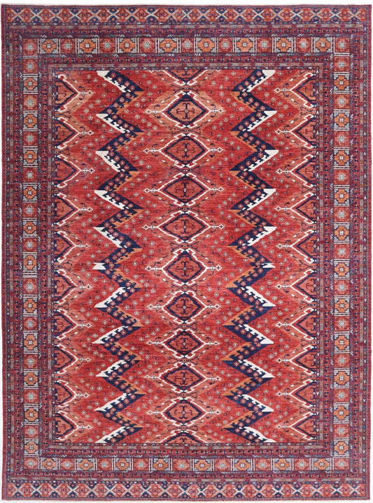Hand Knotted Nomadic Caucasian Humna Wool Rug - 10'1'' x 13'9''
