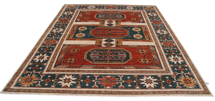 Hand Knotted Nomadic Caucasian Humna Wool Rug - 8'3'' x 9'9''