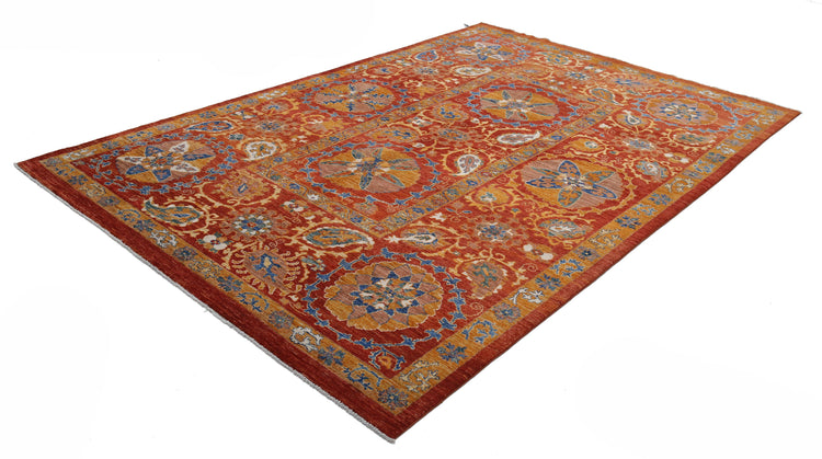 Hand Knotted Nomadic Caucasian Humna Wool Rug - 6'10'' x 10'4''