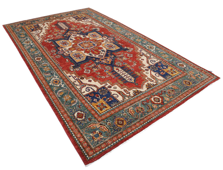 Hand Knotted Nomadic Caucasian Humna Wool Rug - 6'7'' x 10'6''