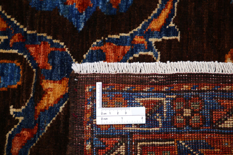 Hand Knotted Nomadic Caucasian Humna Wool Rug - 9'2'' x 11'7''