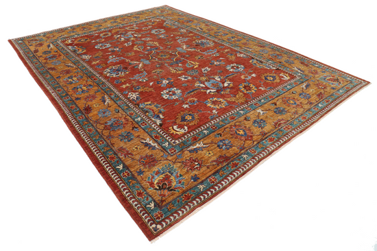 Hand Knotted Humna Wool Rug - 9' 2" X 12' 0" 9' 2" X 12' 0" (280 X 366) / Rust / Wool