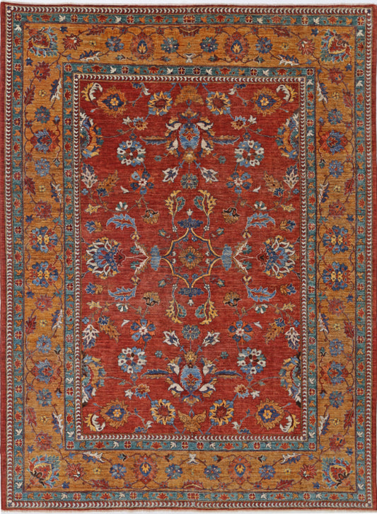 Hand Knotted Humna Wool Rug - 9' 2" X 12' 0" 9' 2" X 12' 0" (280 X 366) / Rust / Wool